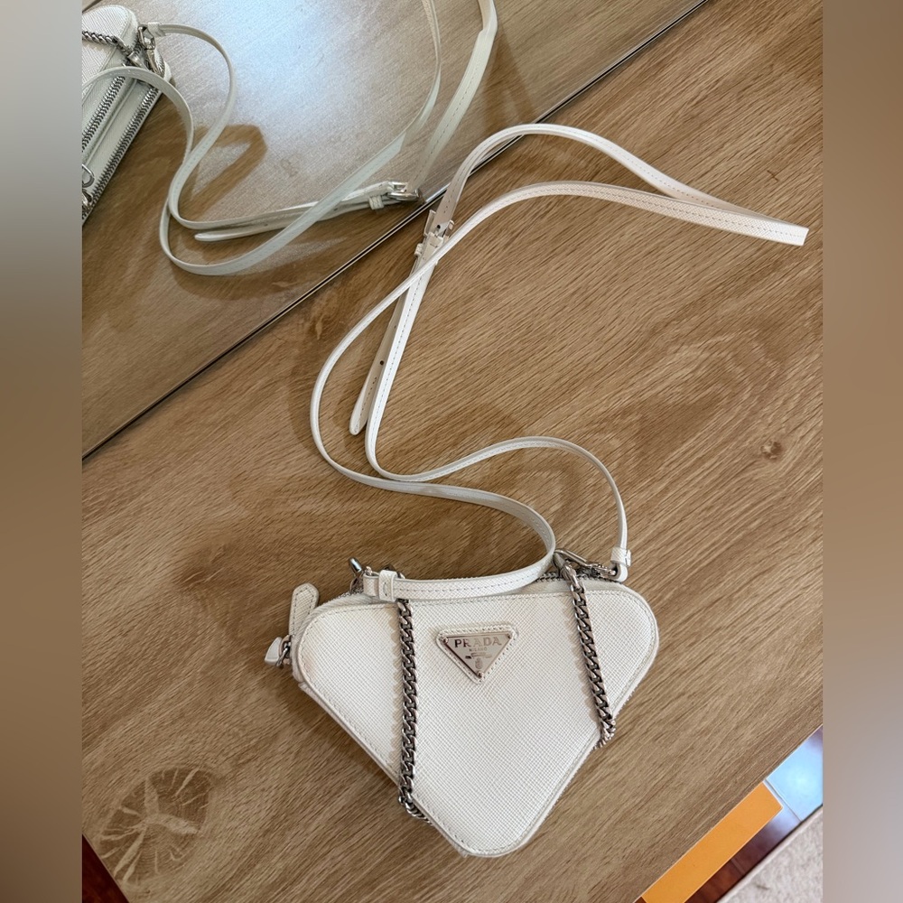 Prada White Mini Bag – Authentic – Perfect Condition – With Box & Cards - Picture 7 of 8